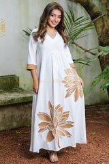 Golden Flora Dress | Kaftan, Bohemian Dress, Floral Dress, Boho Maxi Dress