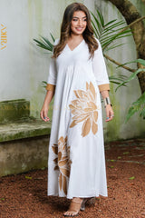 Golden Flora Dress | Kaftan, Bohemian Dress, Floral Dress, Boho Maxi Dress