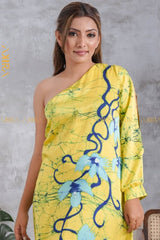 Dahliana Designer Silk Batik Dress | Kaftan, Bohemian Dress, Floral Dress, Boho Maxi Dress