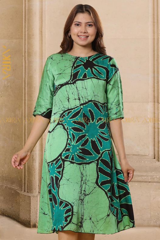 Veridian Gardenish Silk Dress