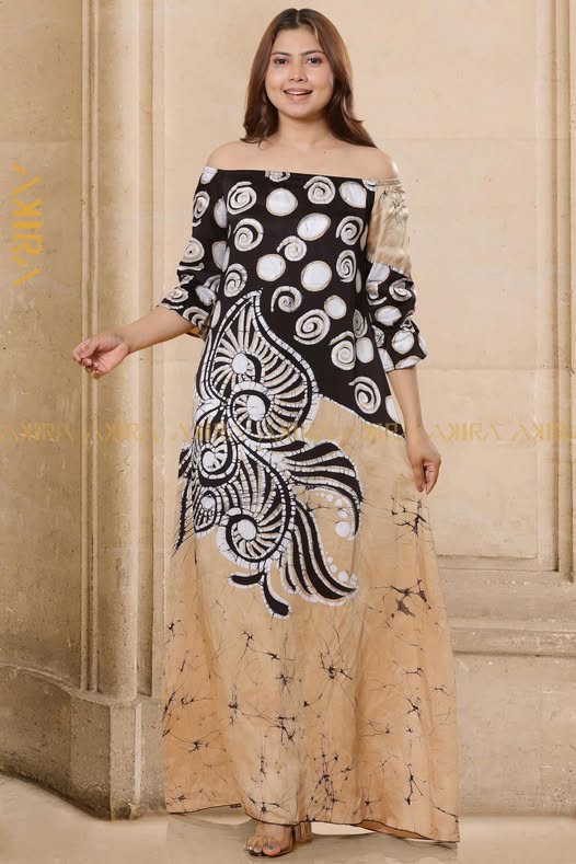 Lucy off - Shoulder Silk Dress | Kaftan, Bohemian Dress, Floral Dress, Boho Maxi Dress