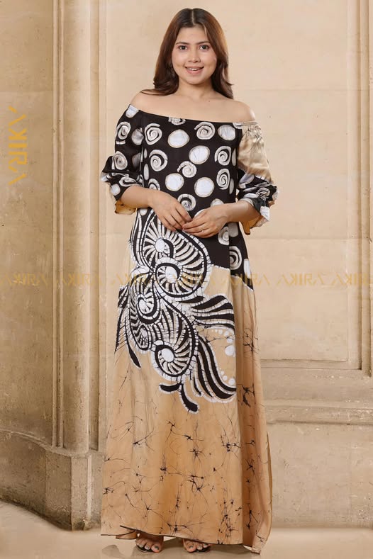 Lucy off - Shoulder Silk Dress | Kaftan, Bohemian Dress, Floral Dress, Boho Maxi Dress