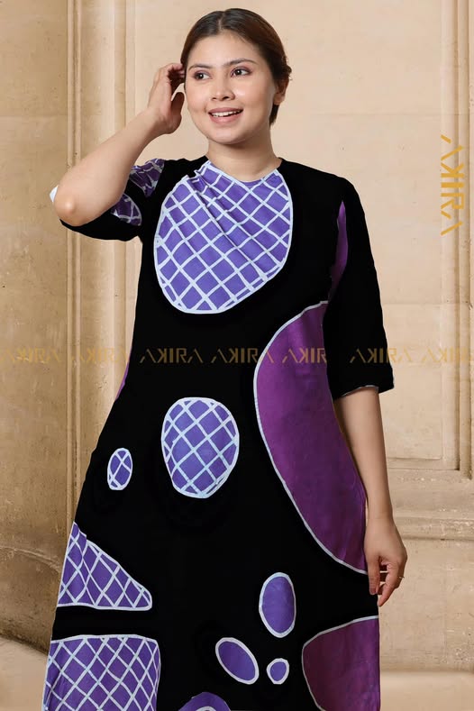 Mellora Purple Batik Dress | Kaftan, Bohemian Dress, Floral Dress, Boho Maxi Dress