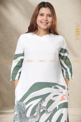 Green Ash Linen Dress | Kaftan, Bohemian Dress, Floral Dress, Boho Maxi Dress