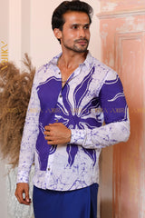 Blue Flower Garden Men Shirt