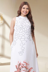 Fair Rose Linen Dress | Kaftan, Bohemian Dress, Floral Dress, Boho Maxi Dress