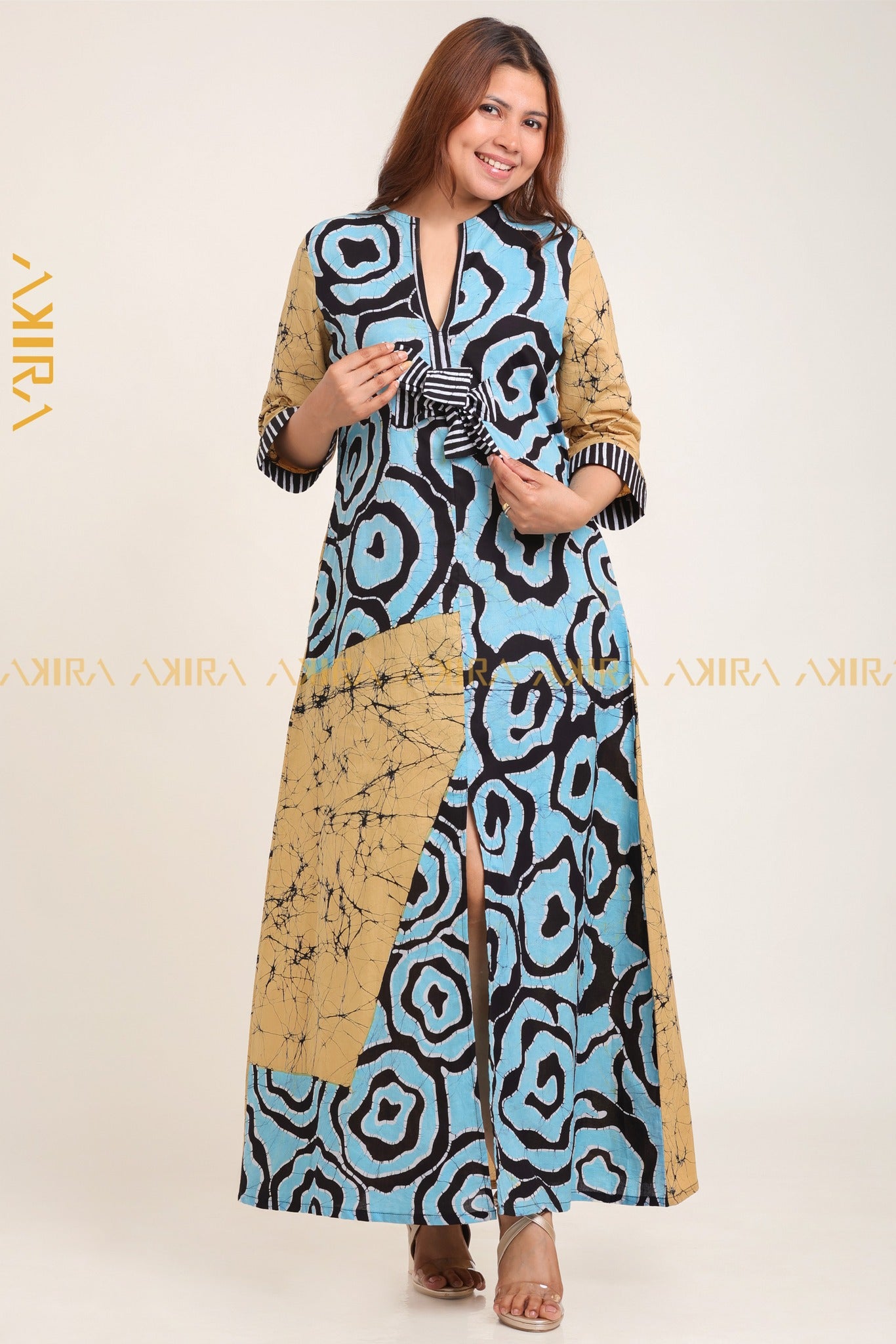 Aquamarine Batik Dress | Kaftan, Bohemian Dress, Floral Dress, Boho Maxi Dress