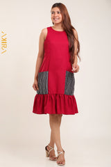 Red Cardinal Stripe Dress | Kaftan, Bohemian Dress, Floral Dress, Boho Maxi Dress