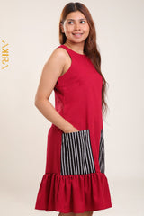 Red Cardinal Stripe Dress | Kaftan, Bohemian Dress, Floral Dress, Boho Maxi Dress