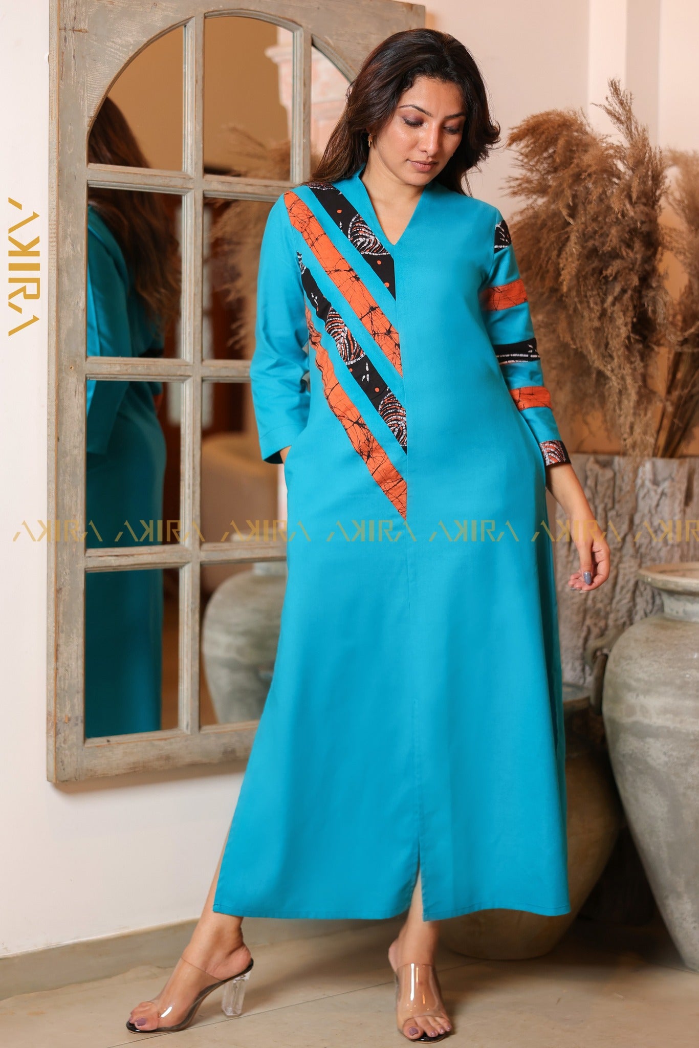 Zinnara Raw Elegant Dress | Kaftan, Bohemian Dress, Floral Dress, Boho Maxi Dress