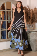 Dark Gardern Flowery Dress | Kaftan, Bohemian Dress, Floral Dress, Boho Maxi Dress