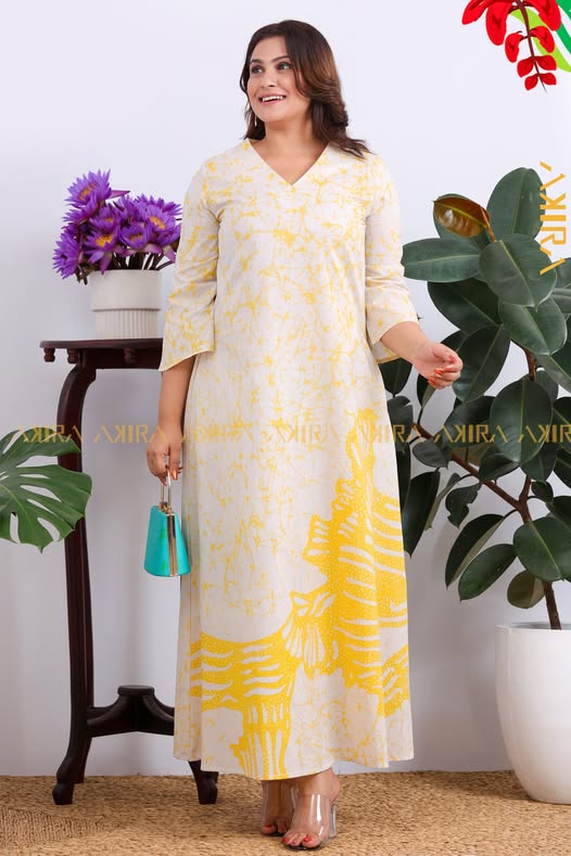 Golden Glow Batik Dress | Kaftan, Bohemian Dress, Floral Dress, Boho Maxi Dress