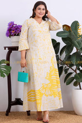 Golden Glow Batik Dress | Kaftan, Bohemian Dress, Floral Dress, Boho Maxi Dress