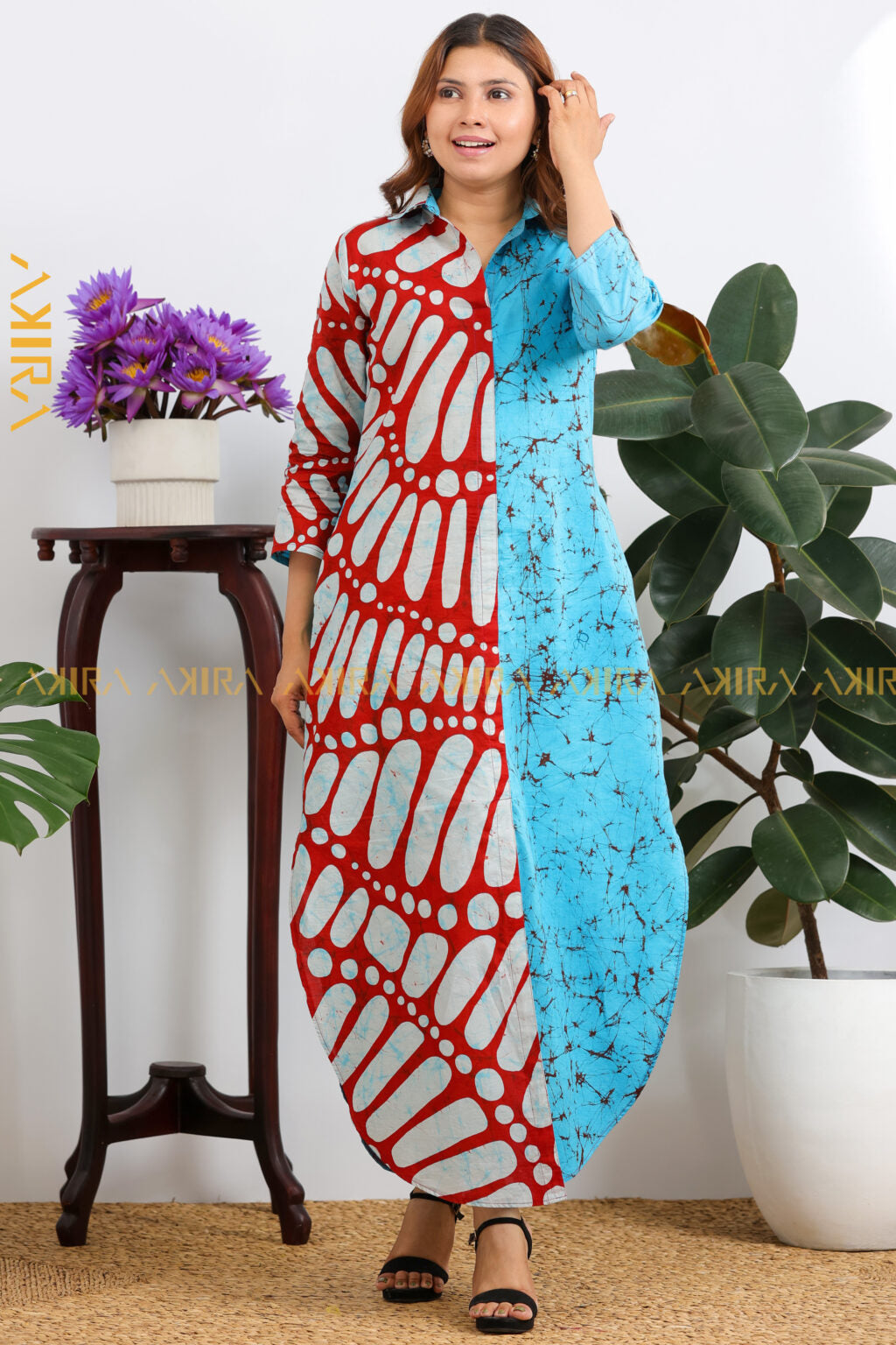 Bluebellia Batik Designer Dress | Kaftan, Bohemian Dress, Floral Dress, Boho Maxi Dress