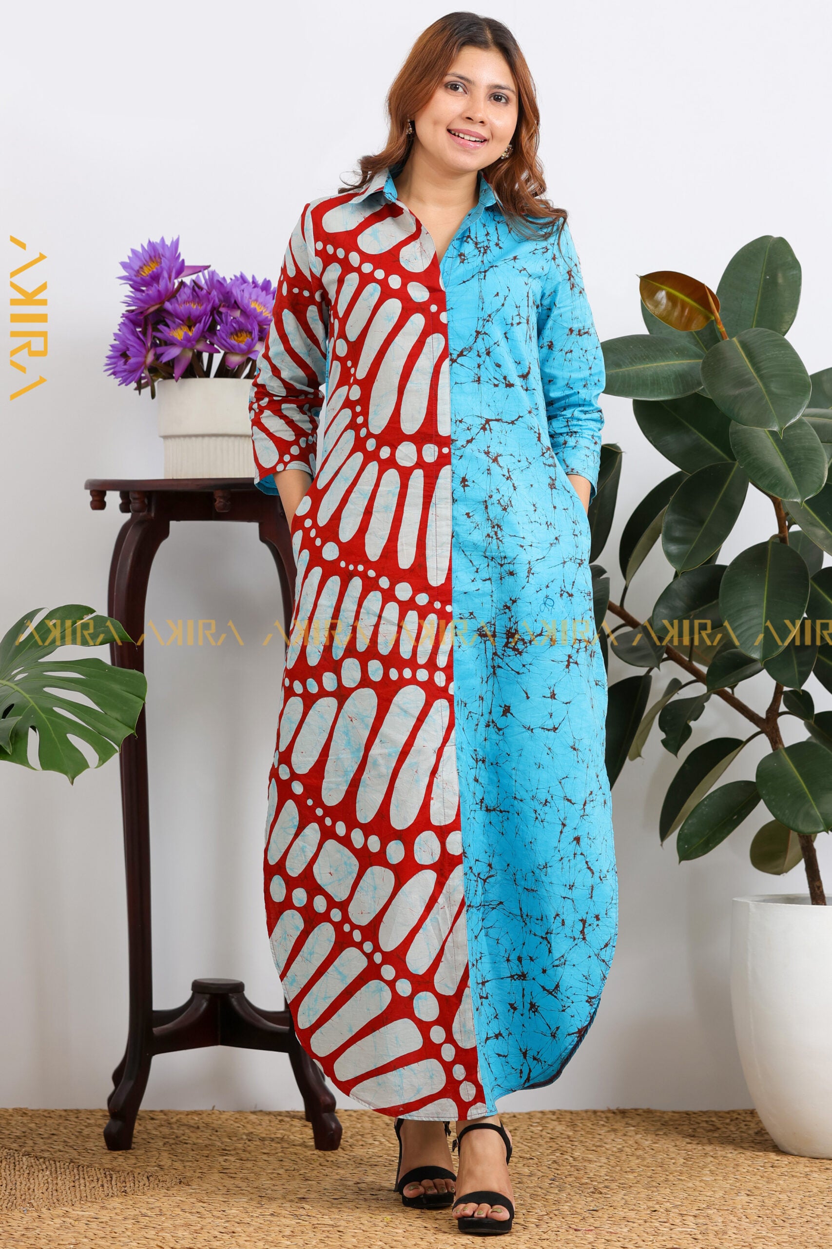Bluebellia Batik Designer Dress | Kaftan, Bohemian Dress, Floral Dress, Boho Maxi Dress