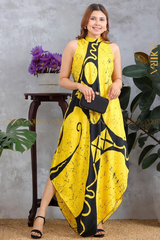 The Golden Time Silk Dress | Kaftan, Bohemian Dress, Floral Dress, Boho Maxi Dress