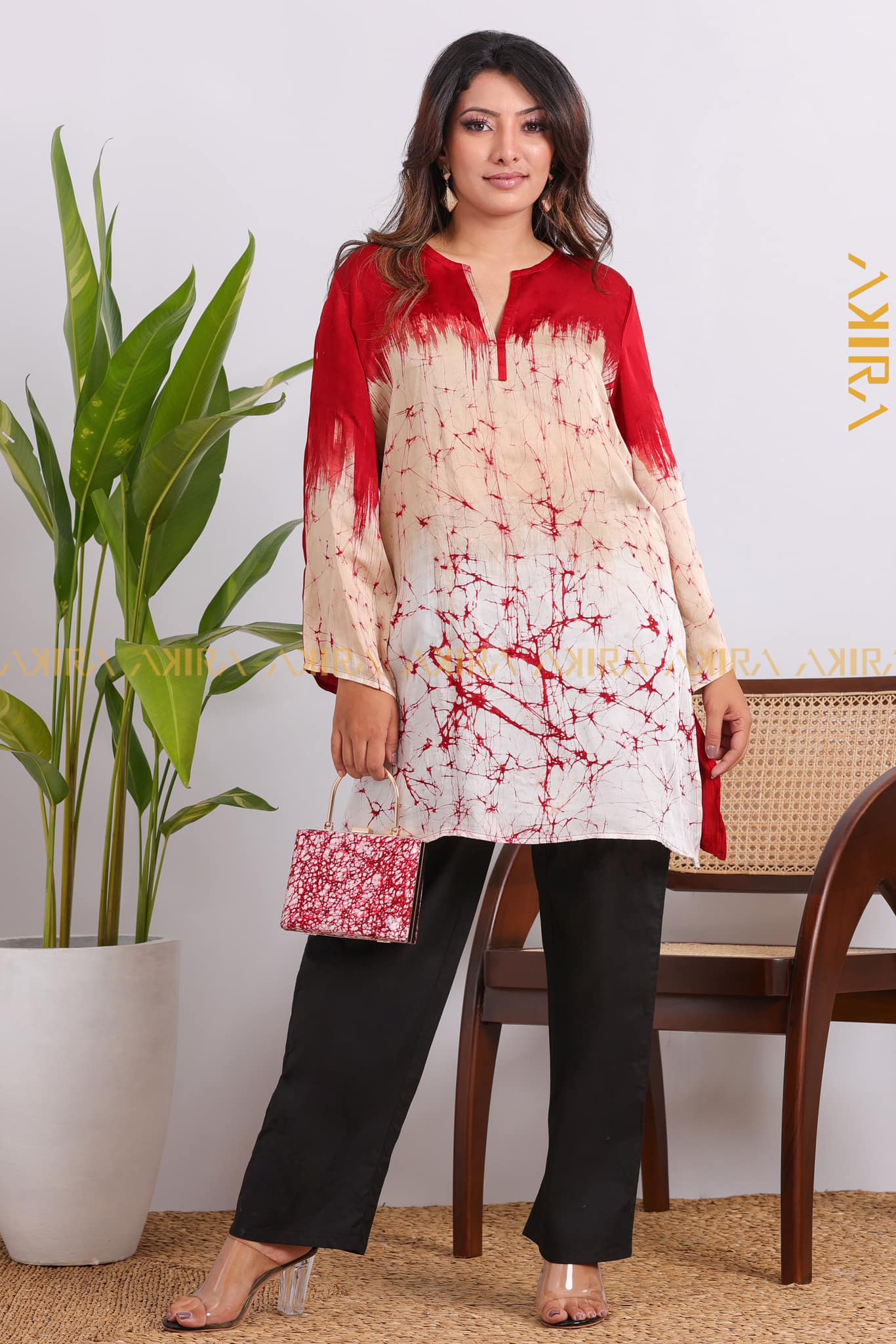 The Lotus Silk Kurtha Top