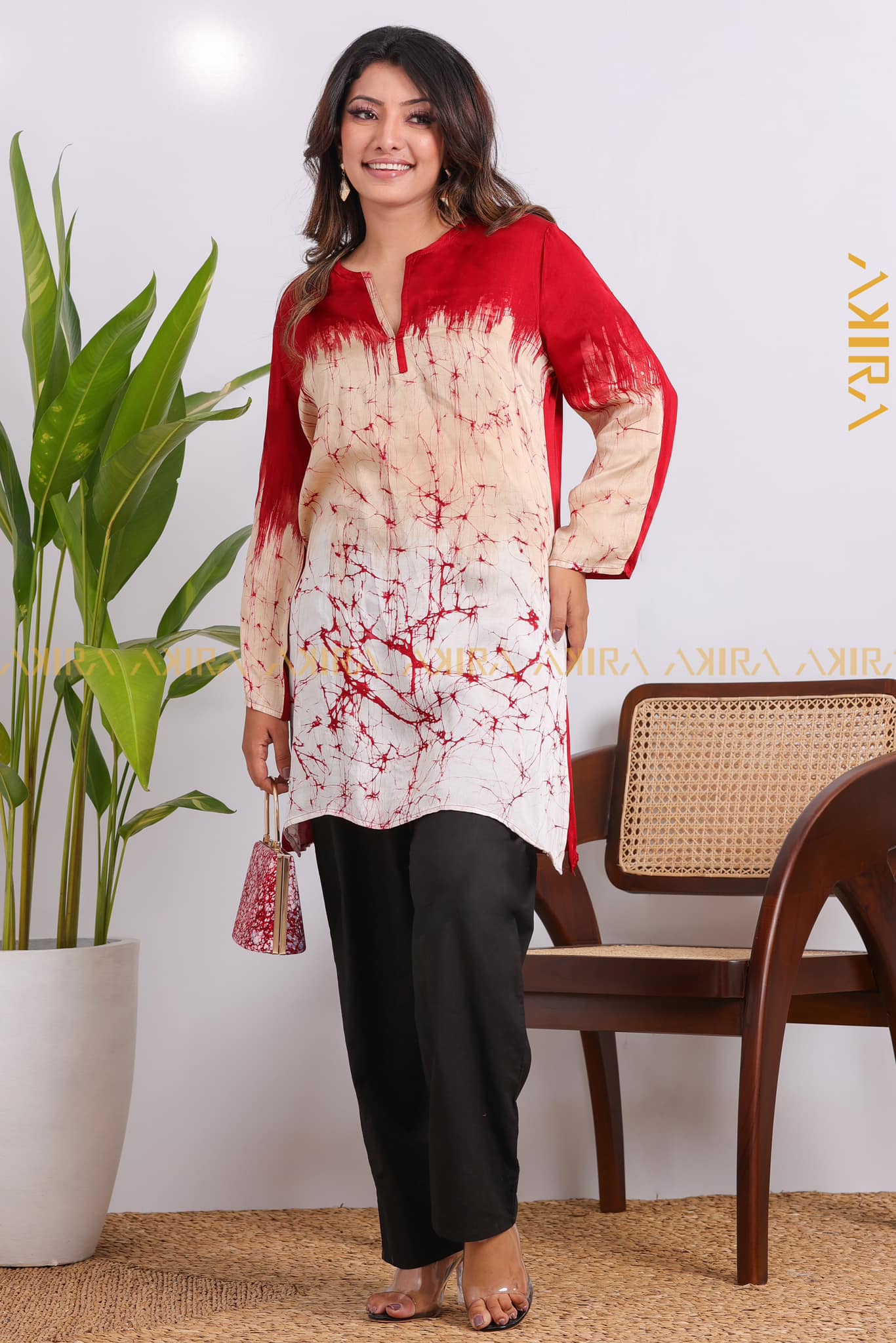 The Lotus Silk Kurtha Top