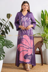 Dream Delight Silk Designer Dress | Kaftan, Bohemian Dress, Floral Dress, Boho Maxi Dress