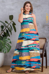 Mix of Colour Elegant Dress | Kaftan, Bohemian Dress, Floral Dress, Boho Maxi Dress