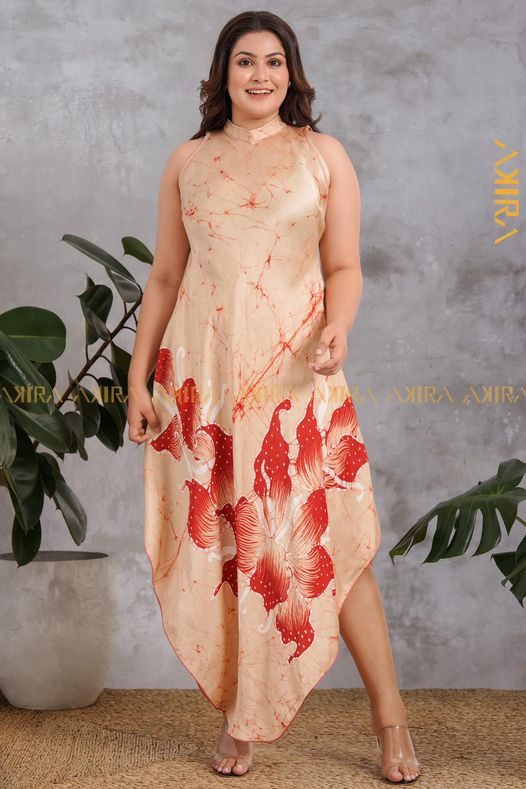 Gloriosa Lily Silk Designer Dress