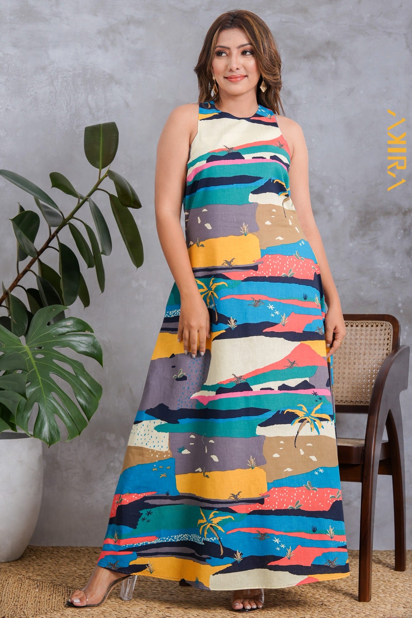 Mix of Colour Elegant Dress | Kaftan, Bohemian Dress, Floral Dress, Boho Maxi Dress