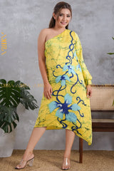 Dahliana Designer Silk Batik Dress | Kaftan, Bohemian Dress, Floral Dress, Boho Maxi Dress