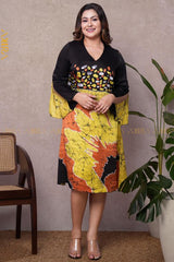 Huge Floral Silk Designer Dress