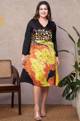 Huge Floral Silk Designer Dress