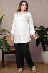 Silvery Shine Batik Silk Top