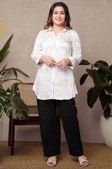 Silvery Shine Batik Silk Top