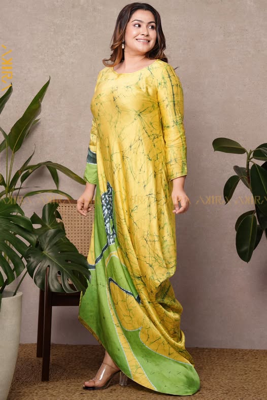 The Saffron Silk Party-ware Dress | Kaftan, Bohemian Dress, Floral Dress, Boho Maxi Dress
