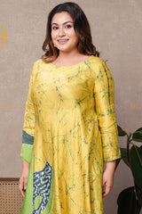 The Saffron Silk Party-ware Dress | Kaftan, Bohemian Dress, Floral Dress, Boho Maxi Dress
