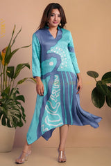 Blossom Breeze Silk Batik Dress | Kaftan, Bohemian Dress, Floral Dress, Boho Maxi Dress