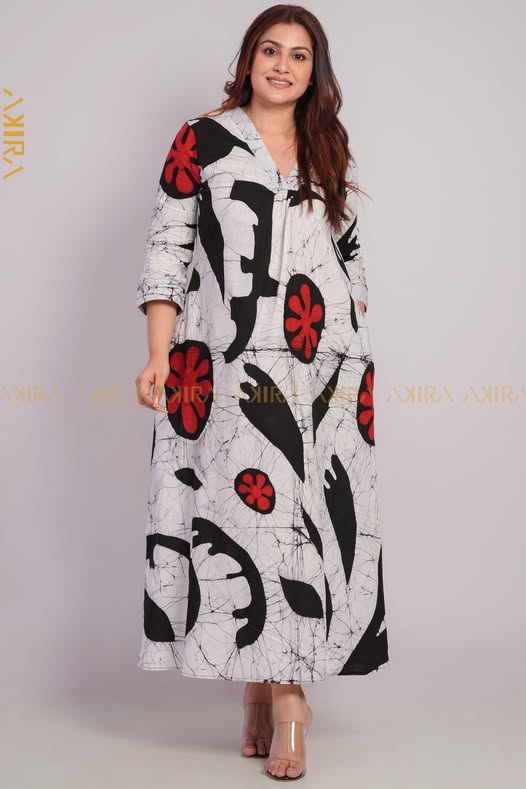 Jasmine Lotus Batik Dress | Kaftan, Bohemian Dress, Floral Dress, Boho Maxi Dress