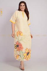 Veronica Flowery Elegant Dress | Kaftan, Bohemian Dress, Floral Dress, Boho Maxi Dress