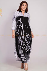 Mantilla Batik Rayon Dress | Kaftan, Bohemian Dress, Floral Dress, Boho Maxi Dress