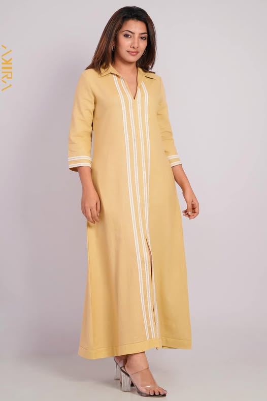 Flax Linen Maxi Elegant Dress | Kaftan, Bohemian Dress, Floral Dress, Boho Maxi Dress