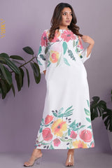 Mix Of Floral Elegant Dress | Kaftan, Bohemian Dress, Floral Dress, Boho Maxi Dress
