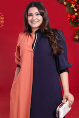 Two Tone Linen Elegant Dress | Kaftan, Bohemian Dress, Floral Dress, Boho Maxi Dress