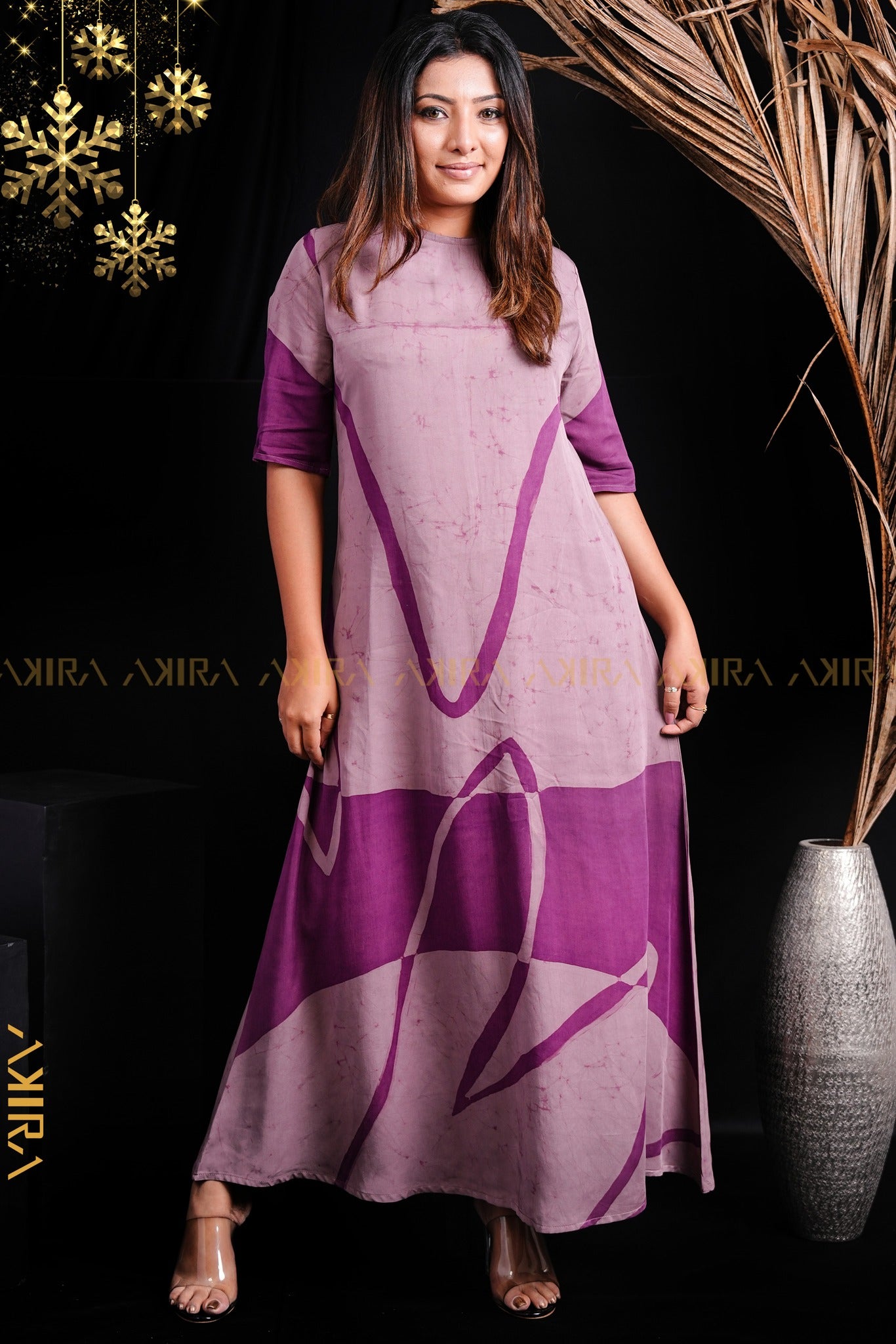 Valentina Purple Batik Dress | Kaftan, Bohemian Dress, Floral Dress, Boho Maxi Dress