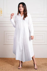 Sofiya Elegant White Dress | Kaftan, Bohemian Dress, Floral Dress, Boho Maxi Dress