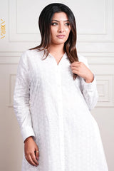 Sofiya Elegant White Dress | Kaftan, Bohemian Dress, Floral Dress, Boho Maxi Dress