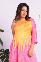 Evangeline Angel Silk Party Dress | Kaftan, Bohemian Dress, Floral Dress, Boho Maxi Dress