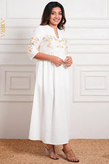 Floral Elegant Linen Dress | Kaftan, Bohemian Dress, Floral Dress, Boho Maxi Dress