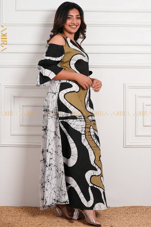 Veronica Luxe Batik Designer Dress | Kaftan, Bohemian Dress, Floral Dress, Boho Maxi Dress