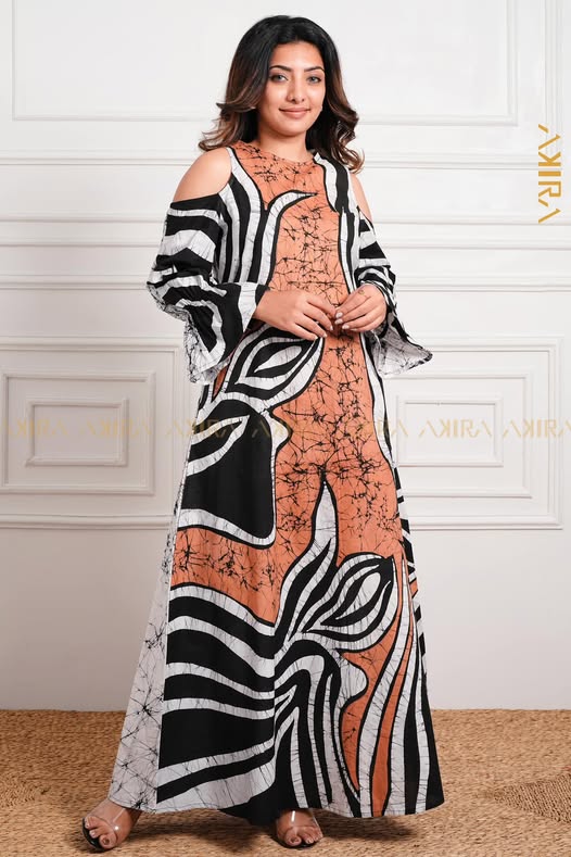 Golden Sunflower Batik Dress | Kaftan, Bohemian Dress, Floral Dress, Boho Maxi Dress