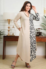 One side designer dress | Kaftan, Bohemian Dress, Floral Dress, Boho Maxi Dress