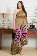 Rose Flowery Silk Designer Dress | Kaftan, Bohemian Dress, Floral Dress, Boho Maxi Dress