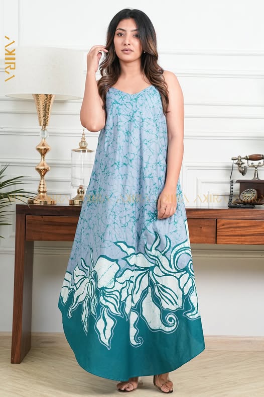 Desert Flowery Batik Dress | Kaftan, Bohemian Dress, Floral Dress, Boho Maxi Dress